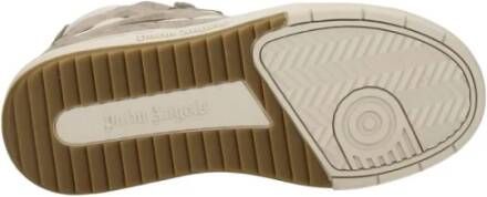 Palm Angels Beige Suède Sneakers met Band Sluiting en Logo