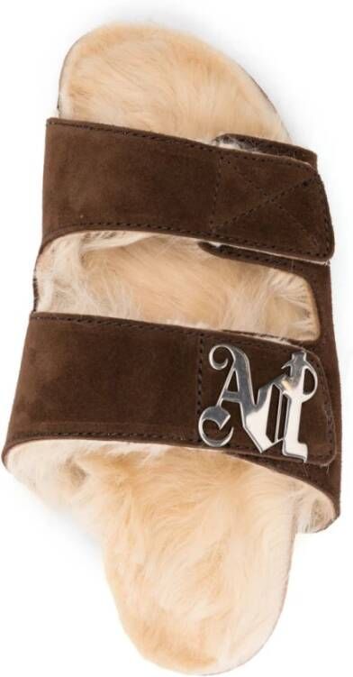 Palm Angels Bruine Open Teen Slippersandalen Bruin Dames