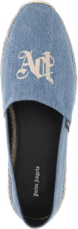 Palm Angels Denim Espadrilles met Geborduurd Logo Blue Heren