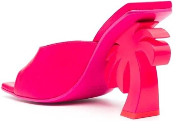 Palm Angels Fuchsia Roze Square-Toe Muiltjes Pink Dames