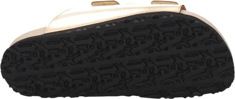 Palm Angels Gouden Leren Slipper Metallic Effect