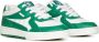 Palm Angels Witte Leren Sneakers met Smaragdgroene Accenten White - Thumbnail 4