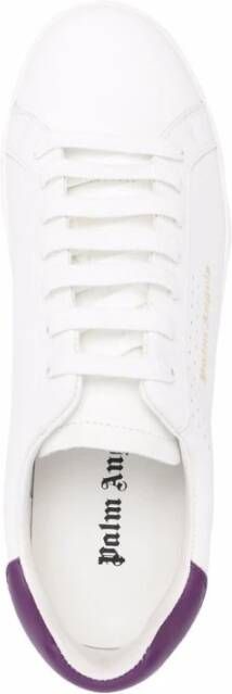 Palm Angels Leren Logo Sneakers met Geperforeerd Detail White Dames