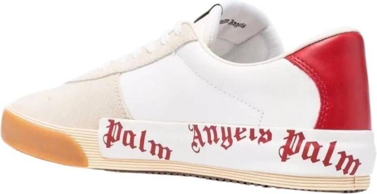 Palm Angels Leren Logo Sneakers White Heren