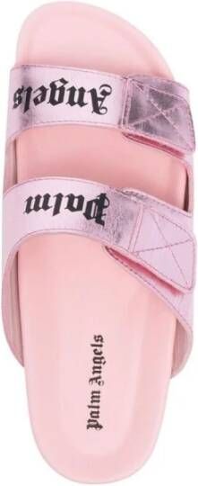 Palm Angels Logo Slip-On Leren Sandalen met Velcro