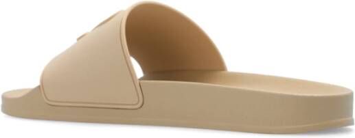 Palm Angels Slippers met monogram-reliëf Beige - Foto 5