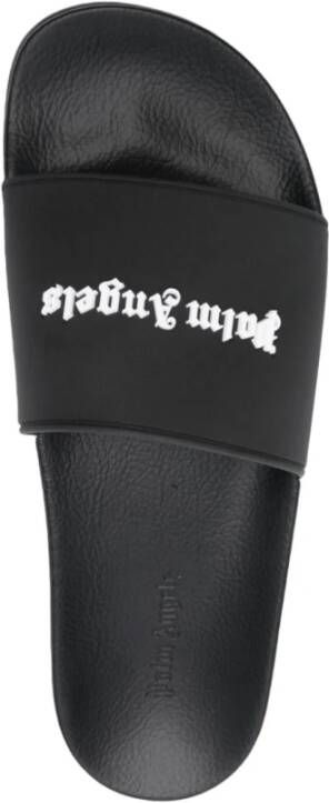 Palm Angels Platte schoenen Zwart Reliëf Logo Instapper Black Heren