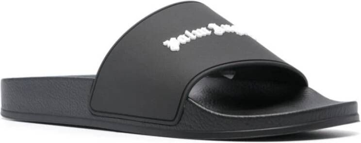 Palm Angels Platte schoenen Zwart Reliëf Logo Instapper Black Heren