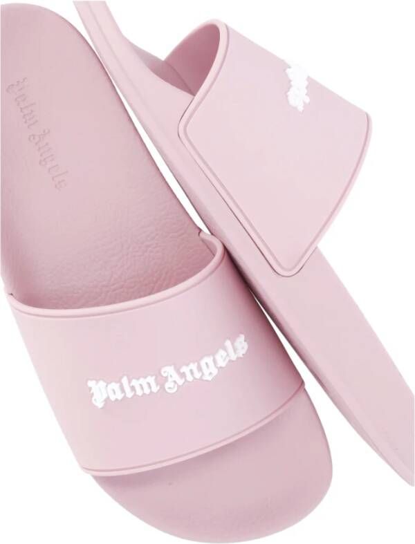 Palm Angels Roze Rubberen Slider Sandalen Pink Dames