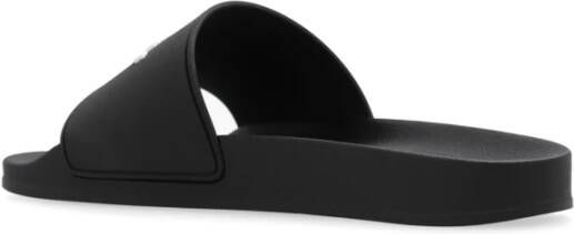 Palm Angels Rubberen slides met logo Black Dames