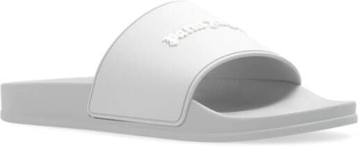 Palm Angels Badslippers met logo-reliëf Grijs - Foto 4