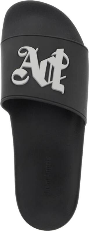 Palm Angels Zwarte Monogram Pool Slippers Black Heren - Foto 11