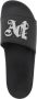 Palm Angels Zwarte Monogram Pool Slippers Black Heren - Thumbnail 11