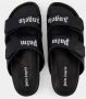 Palm Angels Zwarte Leren Sliders met Dubbele Touch Strap Black - Thumbnail 11