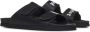 Palm Angels Zwarte Leren Sliders met Dubbele Touch Strap Black - Thumbnail 10