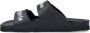 Palm Angels Zwarte Leren Sliders met Dubbele Touch Strap Black - Thumbnail 5