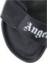 Palm Angels Zwarte Leren Sliders met Dubbele Touch Strap Black - Thumbnail 7