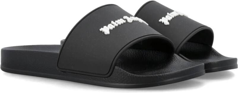 Palm Angels Zwarte Gesloten Schoenen New Logo Pull Slider Aw23 Zwart Heren