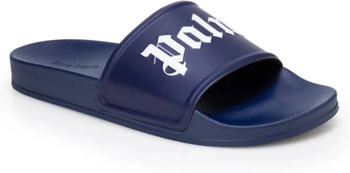 Palm Angels Blauwe Slippers voor Heren Blauw Heren
