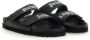 Palm Angels Zwarte Leren Sliders met Dubbele Touch Strap Black - Thumbnail 10