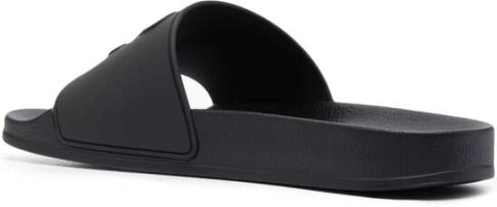 Palm Angels Zwarte Monogram-Geëmbosseerde Slippers voor Heren Zwart Heren