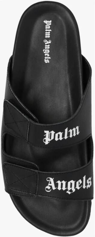 Palm Angels Slippers met logo Zwart Dames