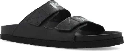Palm Angels Slippers met logo Zwart Dames