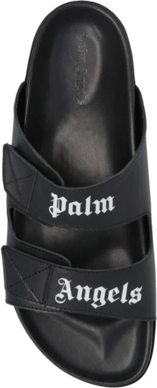 Palm Angels Slippers met logo Zwart Dames