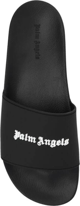 Palm Angels Slippers met logo Zwart Heren