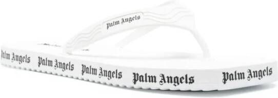 Palm Angels Witte zomersandalen met iconisch logo Wit Dames
