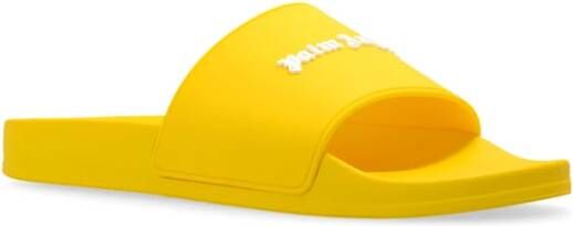 Palm Angels Slippers met logo-reliëf Geel - Foto 4