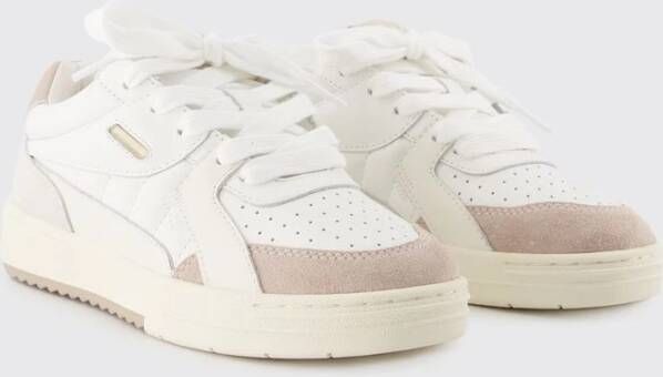 Palm Angels Origin Sneakers Beige Kalfsleer Ronde Neus Bovenste Veters Beige Dames