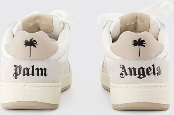 Palm Angels Origin Sneakers Beige Kalfsleer Ronde Neus Bovenste Veters Beige Dames