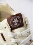Palm Angels Leren sneakers met suède details en geborduurd logo Beige Heren - Thumbnail 4