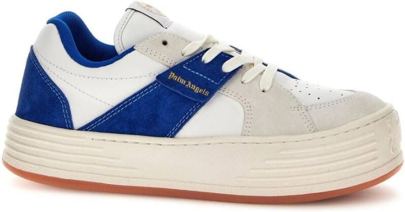 Palm Angels Luxe Leren Sneakers Blauw Heren