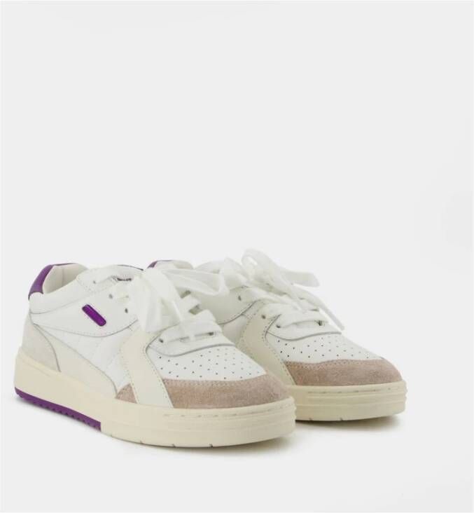 Palm Angels Wit Paarse Leren Sneakers Paars Dames