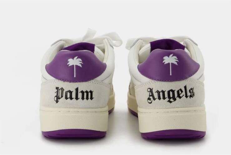 Palm Angels Wit Paarse Leren Sneakers Paars Dames