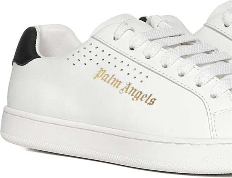 Palm Angels Witte leren sneakers met cultsilhouet Wit Dames