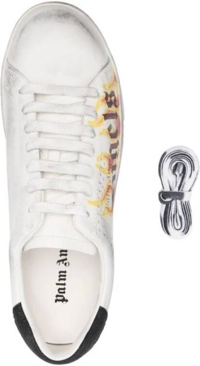 Palm Angels Vlamlogo Sneakers Wit Heren