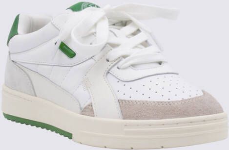 Palm Angels Witte en groene lage sneakers Wit Heren