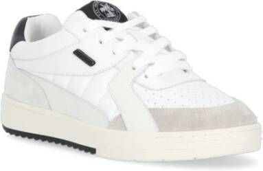 Palm Angels Witte leren sneakers met gewatteerde inzetstukken Wit Heren