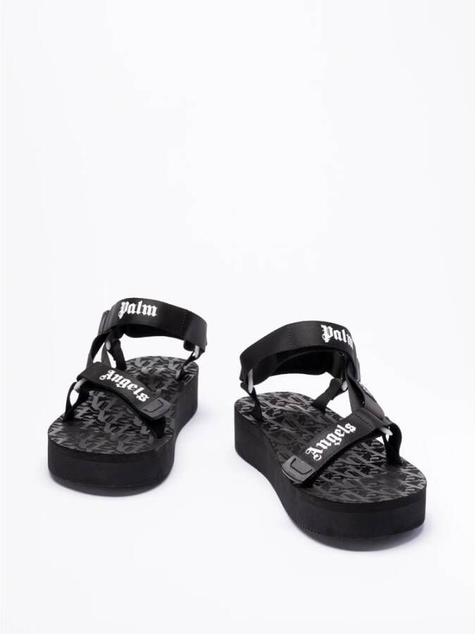 Palm Angels Witte Sandalen met Logoprint Band Black - Foto 2