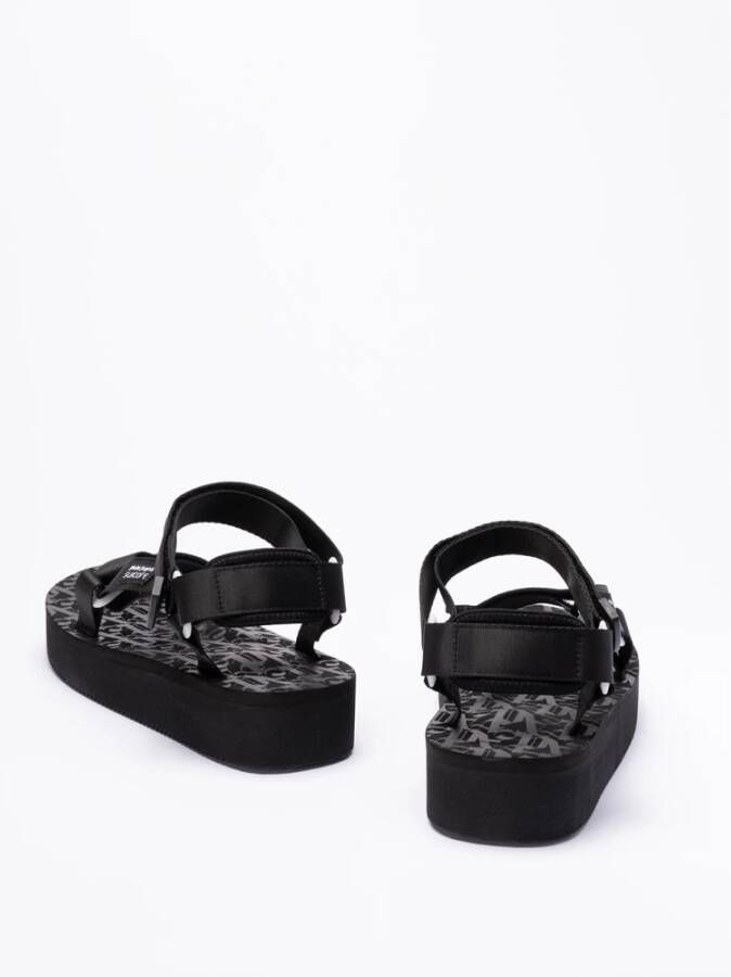 Palm Angels Witte Sandalen met Logoprint Band Black - Foto 3