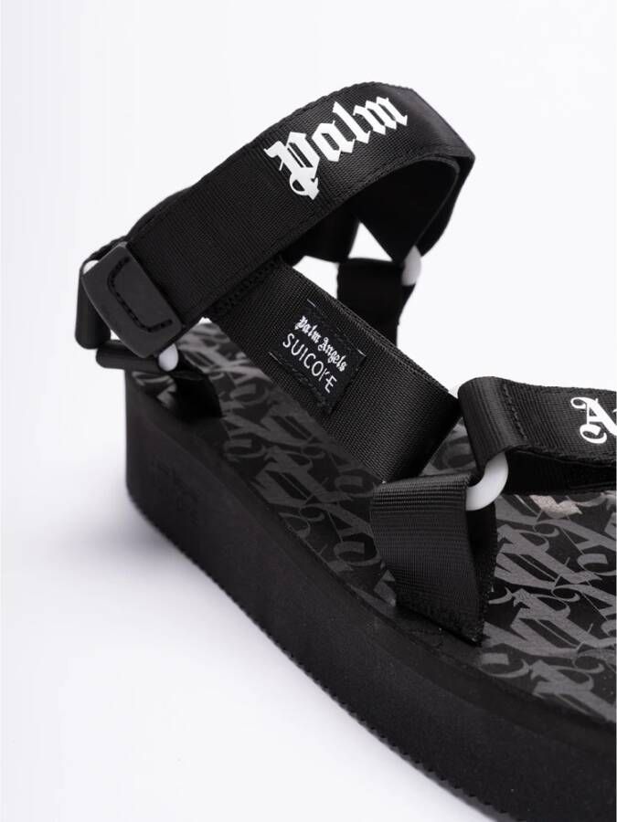 Palm Angels Witte Sandalen met Logoprint Band Black - Foto 5