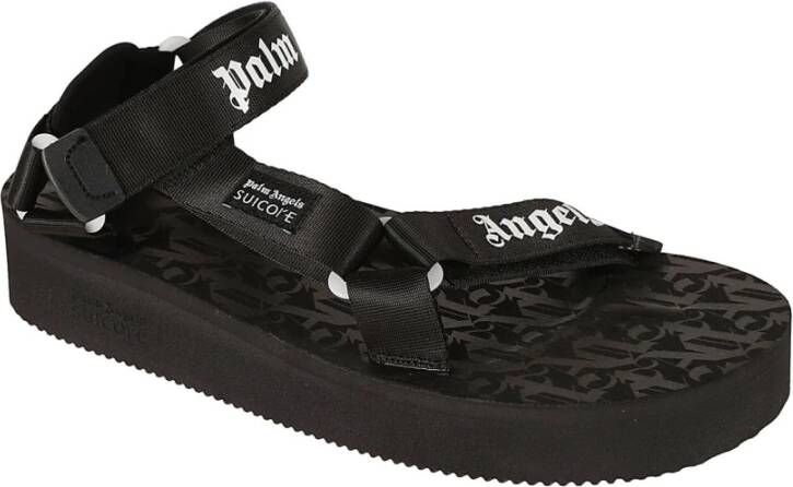 Palm Angels Witte Sandalen met Logoprint Band Black - Foto 6