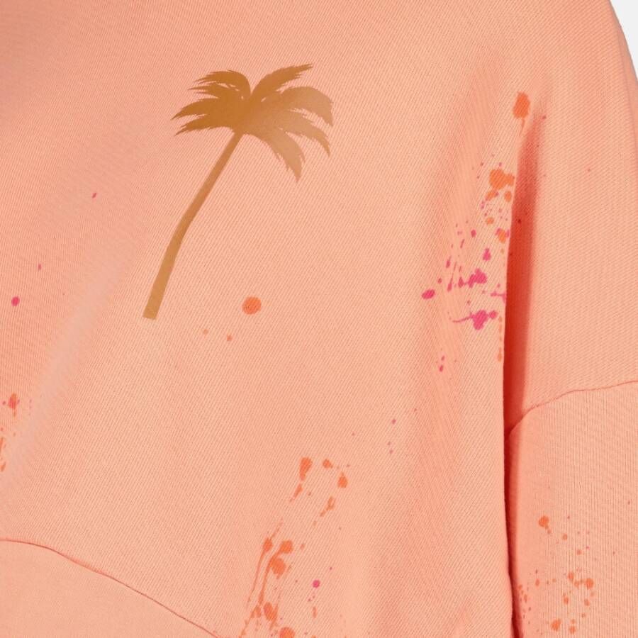 Palm Angels Sweatshirt met Verfspatten en Ribgebreide Boorden
