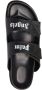 Palm Angels Zwarte Leren Sliders met Dubbele Touch Strap Black - Thumbnail 9