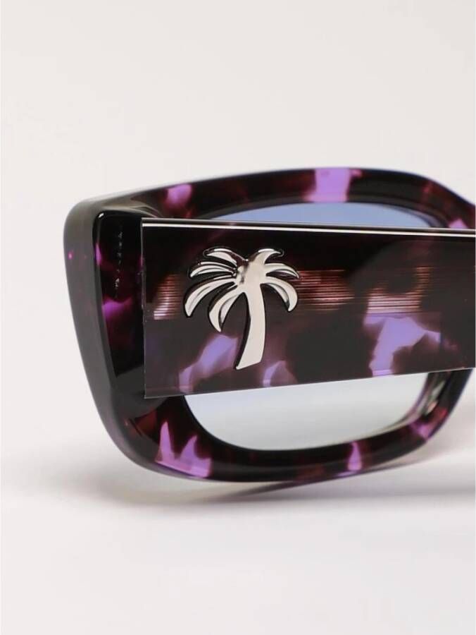 Palm Angels Violet Zonnebril met Palmboom Detail