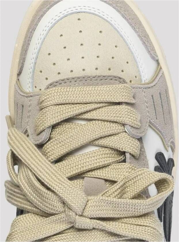 Palm Angels Wit Grijs Suède Sneakers