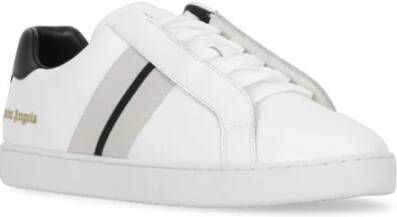 Palm Angels Witte Leren Sneakers met Contrasterende Banden White Heren